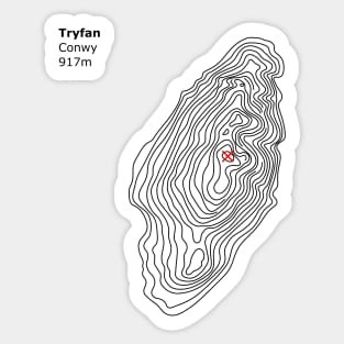 Tryfan Mountain Contour Design Sticker